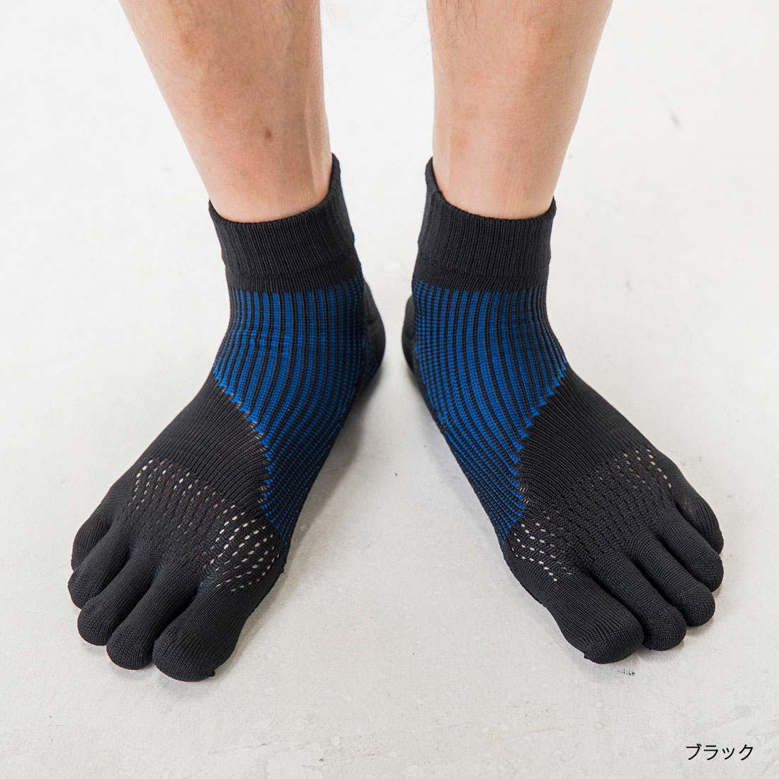 Runtage Athlete round Pro typeFF Golf for 5 fingers socks 23-25cm*25-27cm*27-29cm made in Japan black gray left right independent design i Ida socks mail service free shipping 