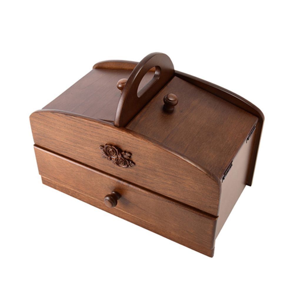 木製ソーイングボックス 2段 20-300 小物収納、小物入れの商品画像
