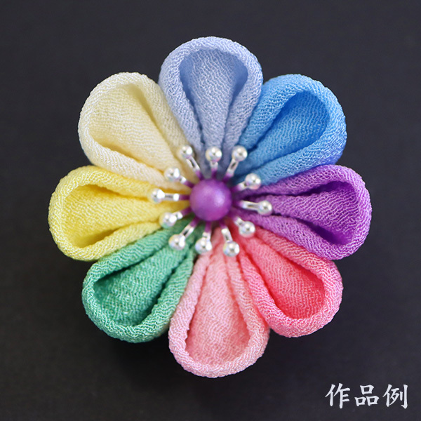  knob skill for one . crepe-de-chine soft color *8 color set [A4] cut crepe-de-chine cloth | crepe-de-chine craftsmanship raw materials knob skill cloth handmade handicrafts 