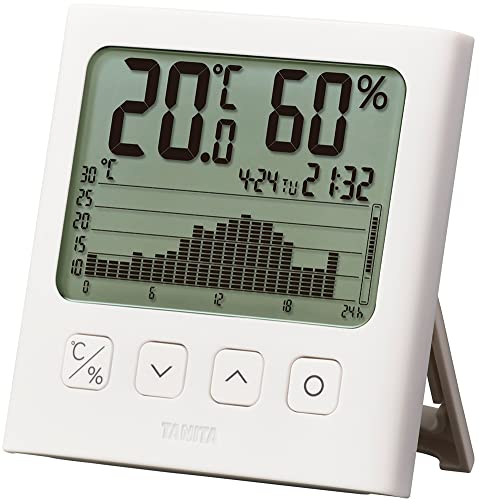 tanita temperature hygrometer clock calendar temperature humidity digital graph attaching white TT-580 WH temperature humidity. change . verification 
