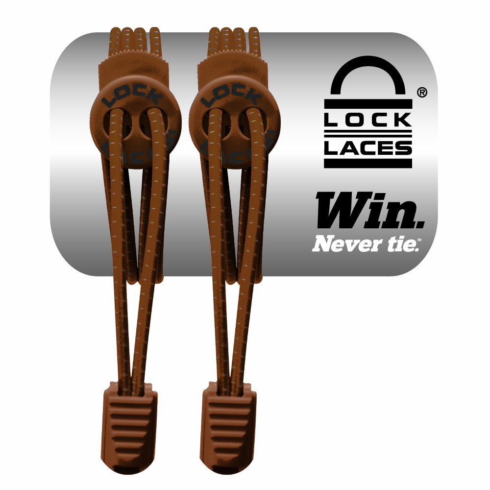[Lock Laces] блокировка гонки - обувь шнур .. нет резина шнур колодка гонки ( коричневый )
