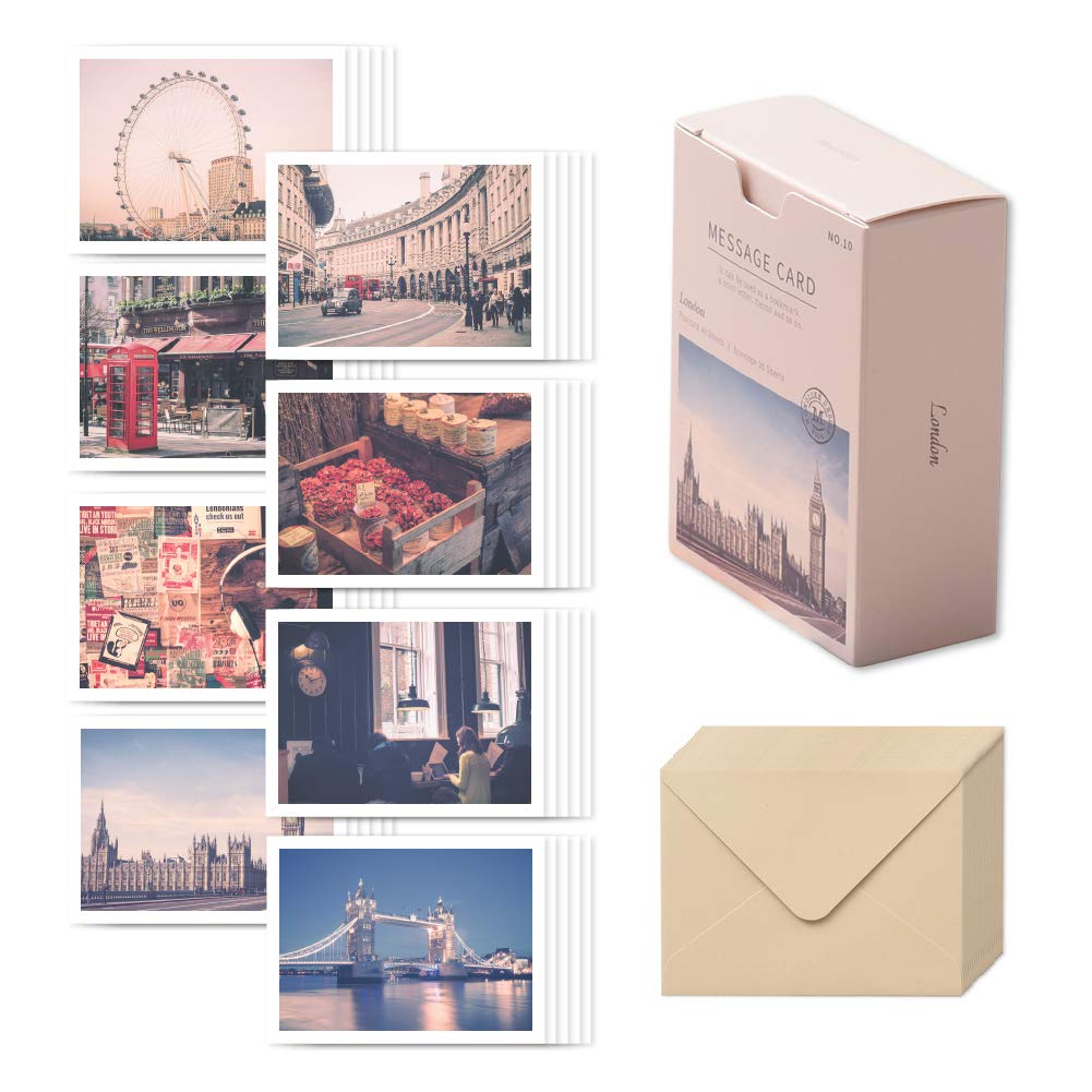  моно Like сообщение карта миникар do London Message card London - 40 листов конверт 20 шт. комплект Mini размер дизайн канцелярские принадлежности праздник. ka