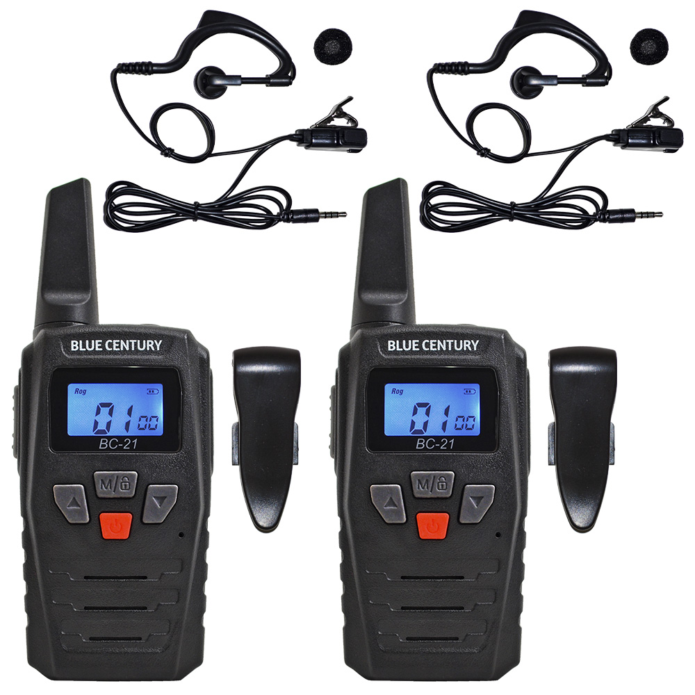  transceiver 2 pcs. set & ear .. earphone mike 2 piece attached! transceiver in cam toy Pro child business use original brand BlueCentury BC-21