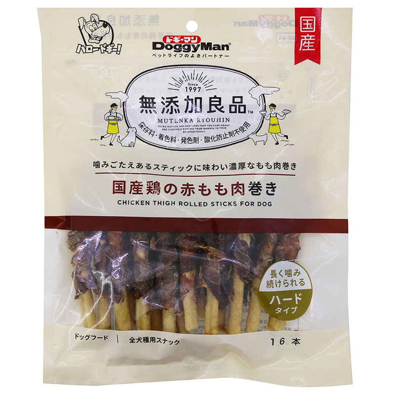 ドギーマン 無添加良品 国産鶏の赤もも肉巻き 16本×1個の商品画像