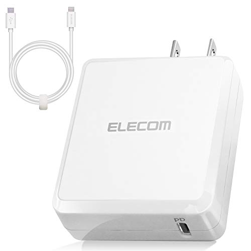  Elecom USB outlet charger 18W Type-C port ×1 Lightning cable (C-L) 1.5m [ iPhone (iPhone