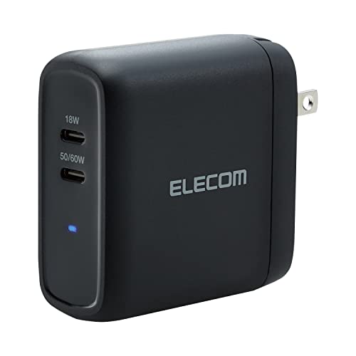 ELECOM ELECOM USB Power DeliveryAC充電器（68W C×2） MPA-ACCP24BK （ブラック） USB ACアダプターの商品画像