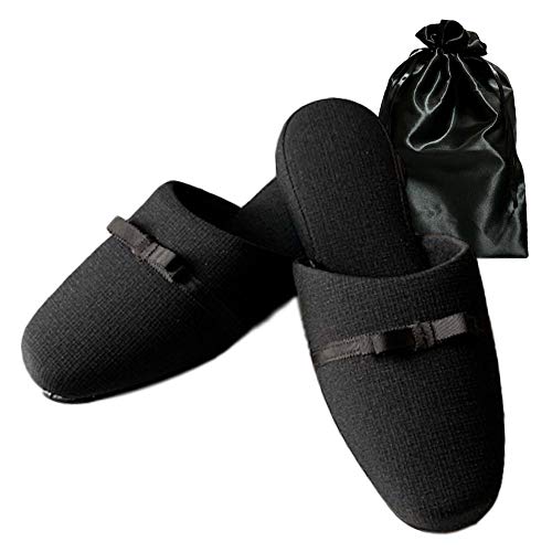 HOMARINA お受験スリッパ リボン Mサイズ（黒）の商品画像