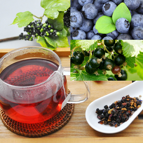  herb tea fruit blueberry &amp; black currant 2g×12. dried fruit fruit tea tea bag Tetra pack no addition non Cafe in 