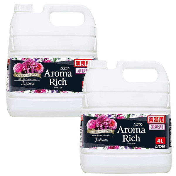 LION ソフラン アロマリッチ ジュリエット 柔軟剤 業務用 4000ml × 2個 ソフラン AromaRich 柔軟剤の商品画像