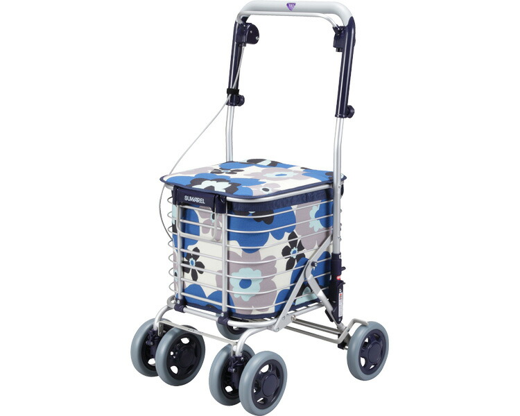  You ba industry s crack ru/ AS-0275 floral print navy blue Respect-for-the-Aged Day Holiday . buying thing Cart shopping Cart Mother's Day silver 