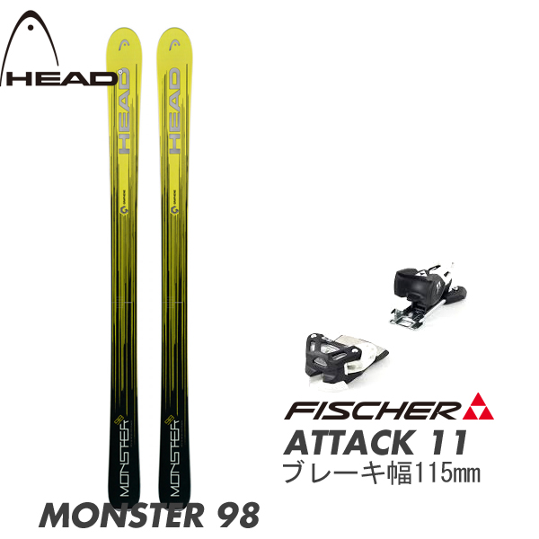 HEAD&lt; head лыжи &gt;MONSTER 98 + ATTACK 11 металлические принадлежности имеется * установка бесплатный Free Ride лыжи комплект 184cm только type .. outlet распродажа 