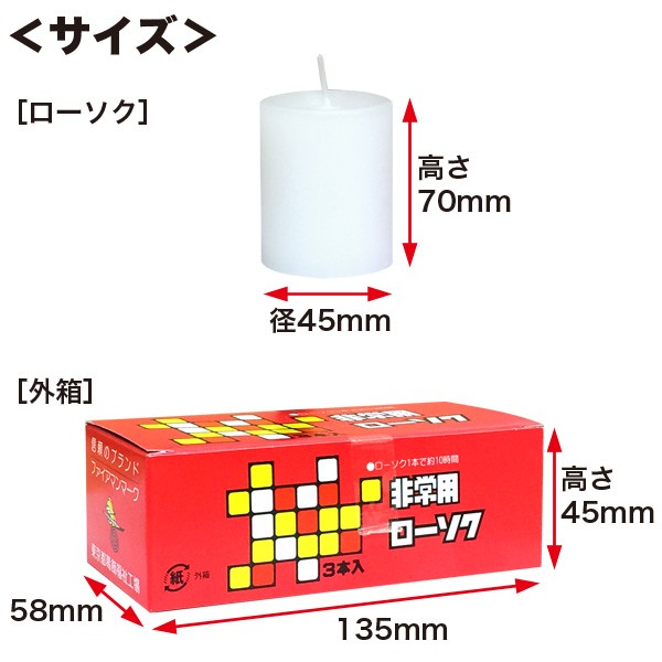  disaster prevention goods for emergency low sok 3 pcs insertion disaster for candle ( disaster prevention supplies . electro- measures )