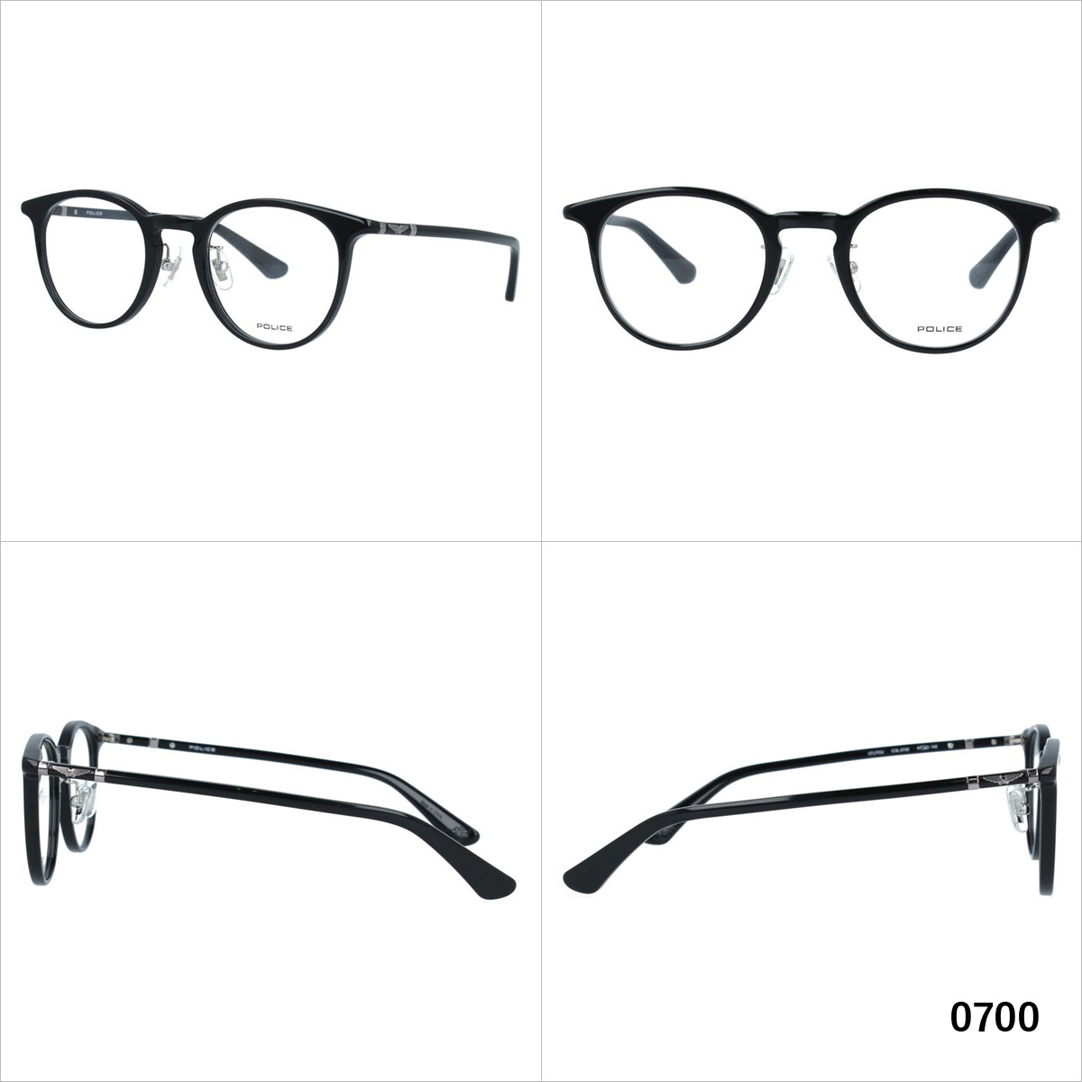  Police glasses frame domestic regular goods no lenses fashionable eyeglasses farsighted glasses times attaching blue light cut color POLICE VPLF53J 47 Boston . close both for correspondence possibility glasses glasses 