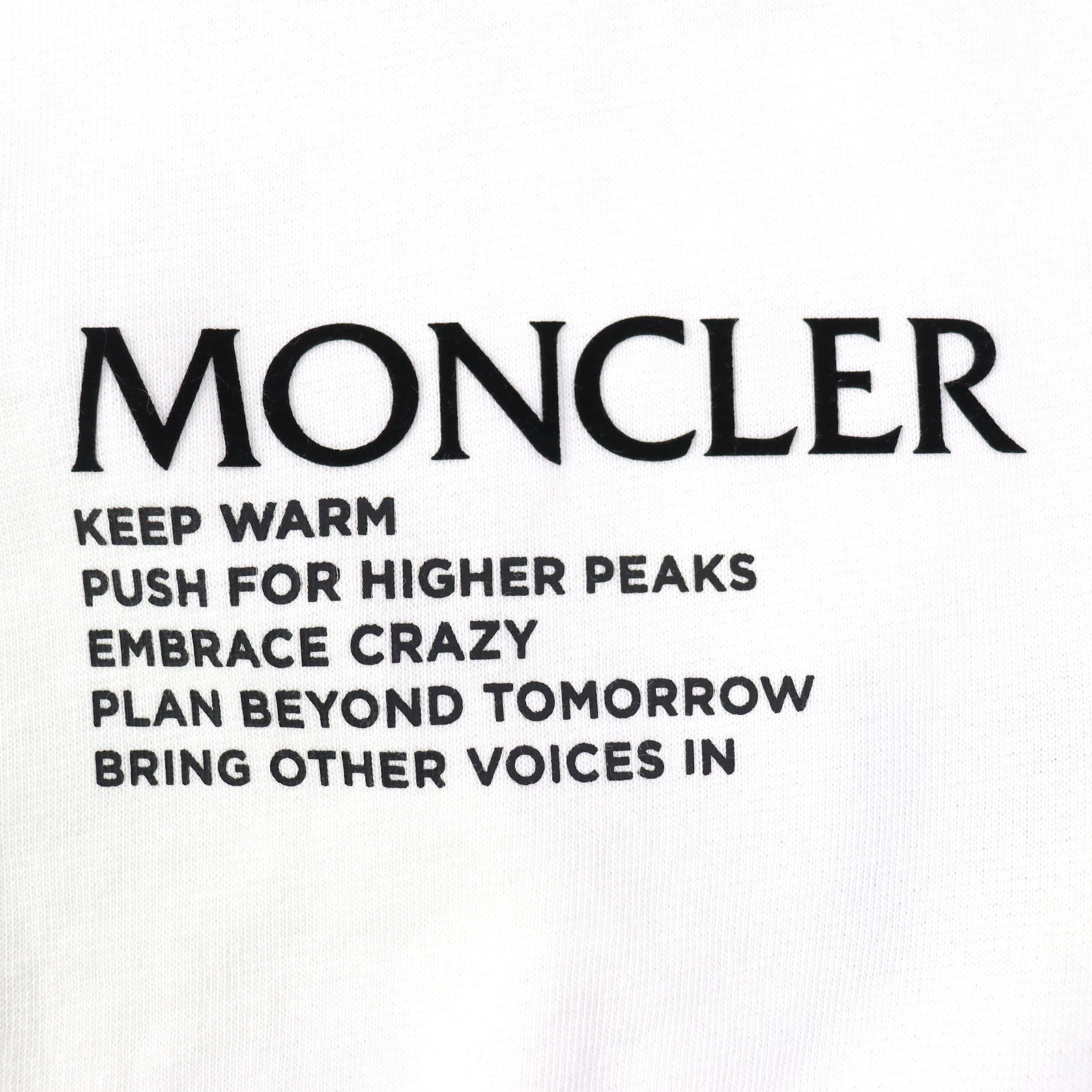  прекрасный товар ^MONCLER Moncler 2021 год производства хлопок MAGLIA GIROCOLLO с логотипом длинный рукав тренировочный белый S стандартный товар женский 