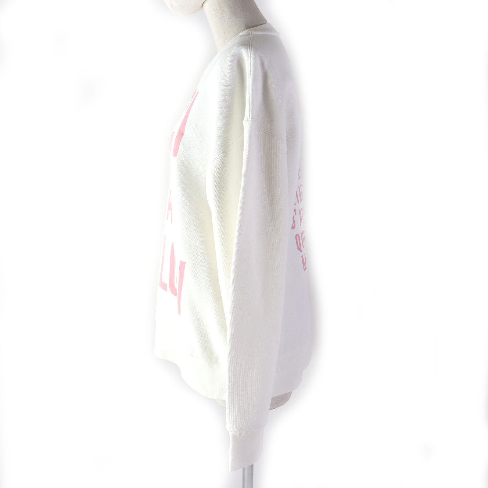  превосходный товар ^GUCCI Gucci 688219 хлопок JEAN HARLOW длинный рукав спортивная фуфайка футболка белый розовый S Италия производства стандартный товар женский 