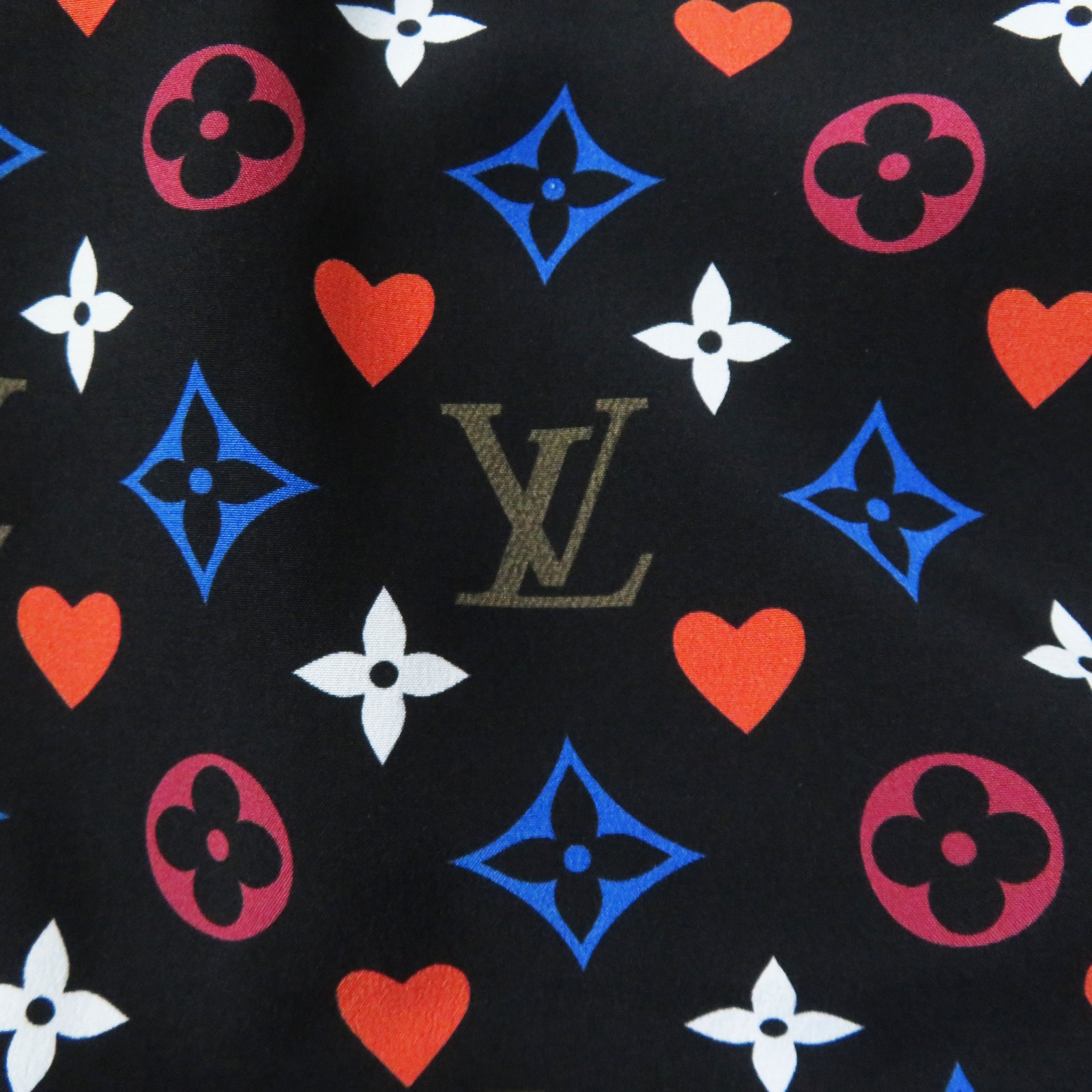  ultimate beautiful goods * Louis Vuitton 2021 year made FKDR51 game on la full scoop neck Bay Be doll dress silk monogram pattern multi 36 regular goods 
