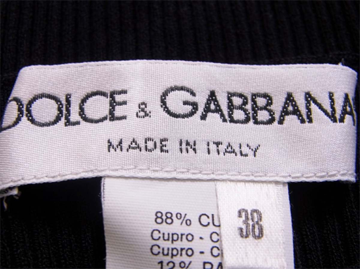  Dolce &amp; Gabbana cut and sewn boat neck lady's #38 size Dolce&Gabbana rib black used 