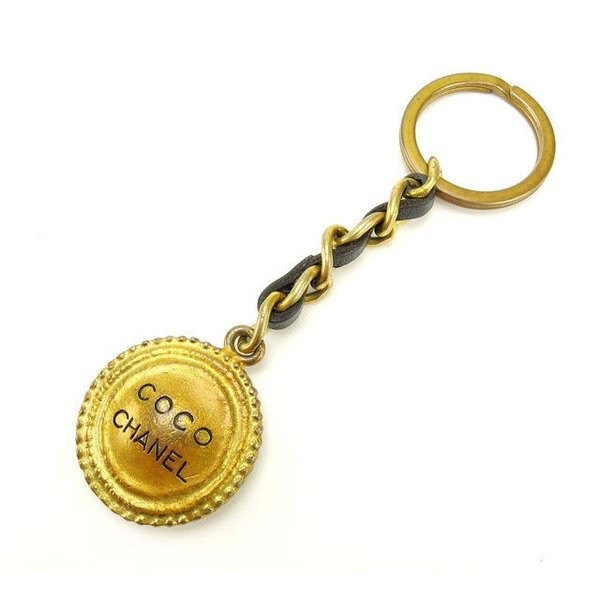  Chanel key holder lady's Vintage Gold used 