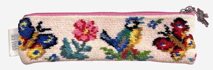  Feiler pen case high ji pink pouch FEILER lady's shu Neal woven pie ru ground [ used ]