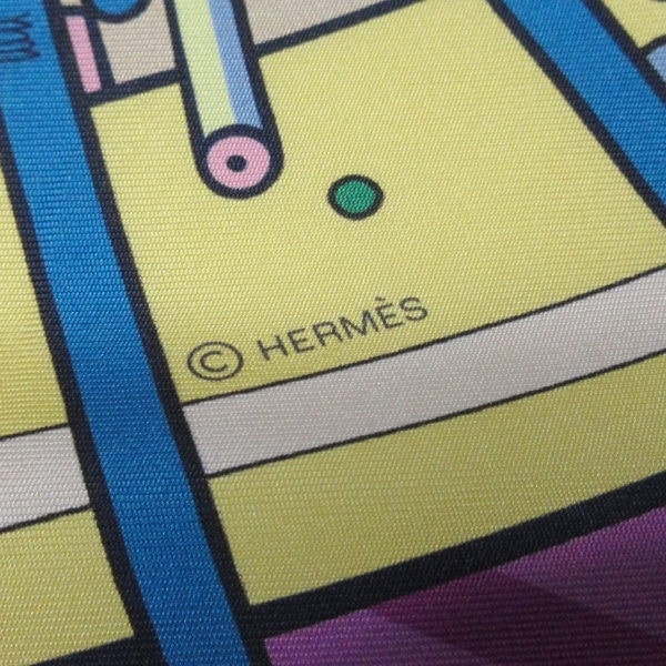 Hermes HERMES шарф прекрасный товар Calle двусторонний 90 розовый × голубой × мульти- снижение цены 20231119