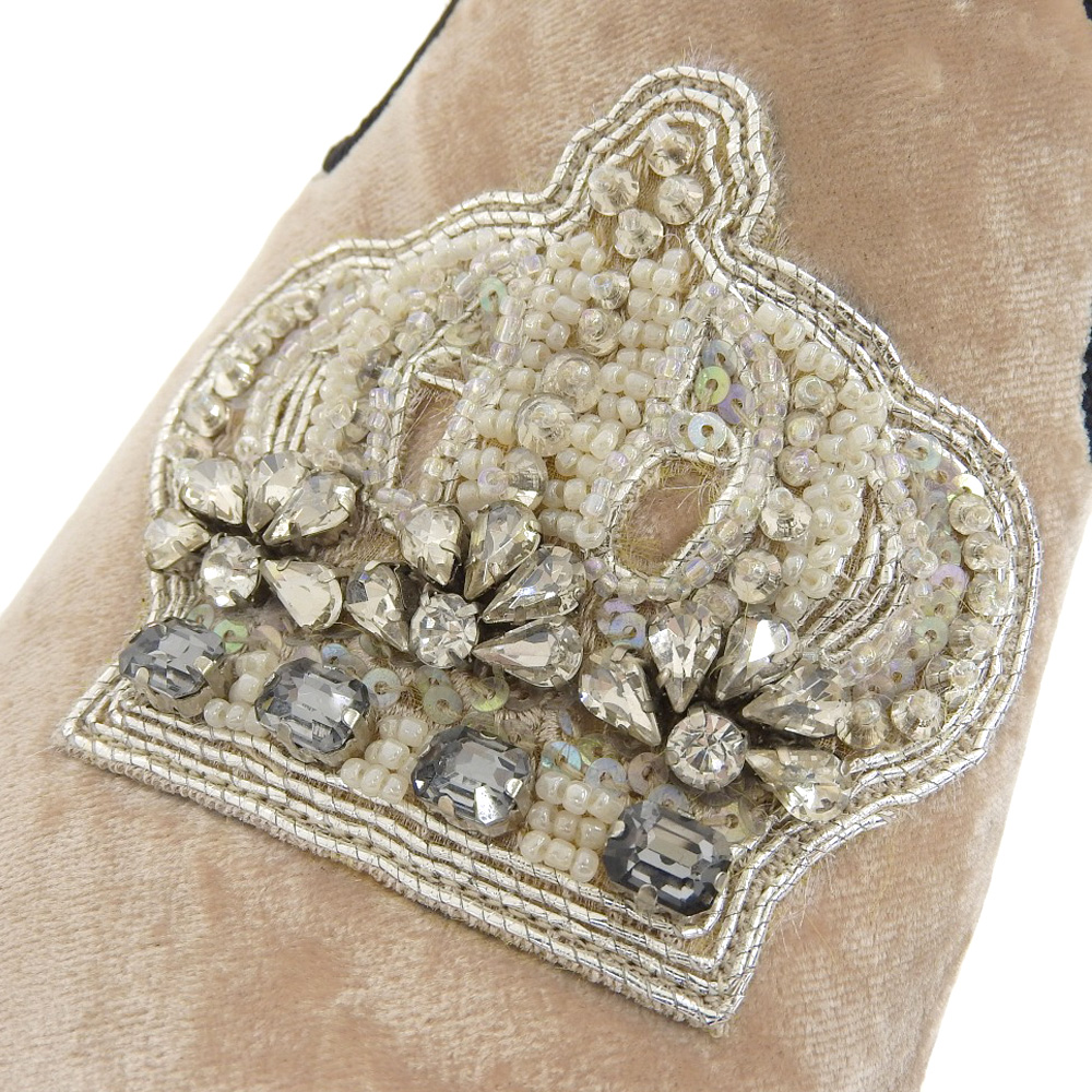  очень красивый товар Dolce & Gabbana Dolce&Gabbana действующий Gold бирка ..biju- опера обувь 37 24cm женский несколько раз использование степень 