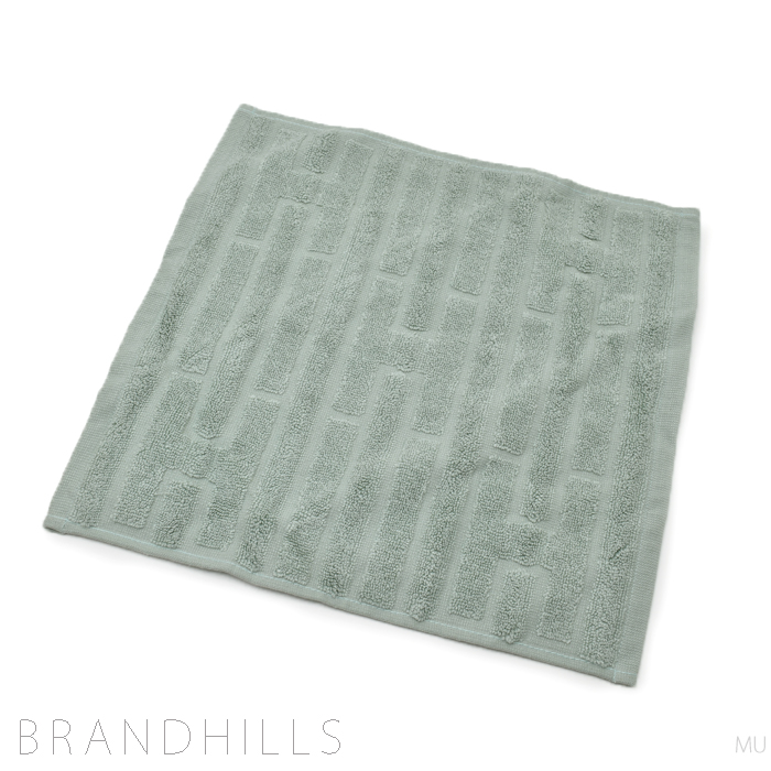  Hermes towel labyrinth square cotton 100% green hand towel 101299M HERMES unused goods 