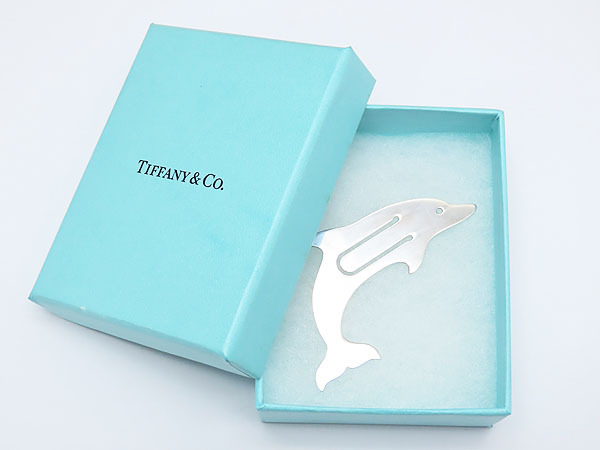  очень редкий прекрасный товар Tiffany Dolphin дельфин узор книжка Mark книжка маркер (габарит) рекламная закладка Silver Star кольцо серебряный серебряный 925 AG9