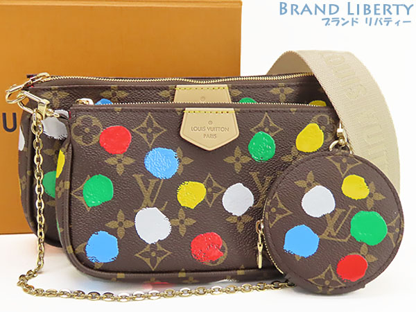 極美品 LOUIS VUITTON ルイヴィトン 草間彌生 ミュルティ ポシェット アクセソワール M46385 モノグラムキャンバス マルチカラー 中古 4b013939 LOUIS VUITTON ルイヴィトン M46385 ミュルティポシェット アクセ