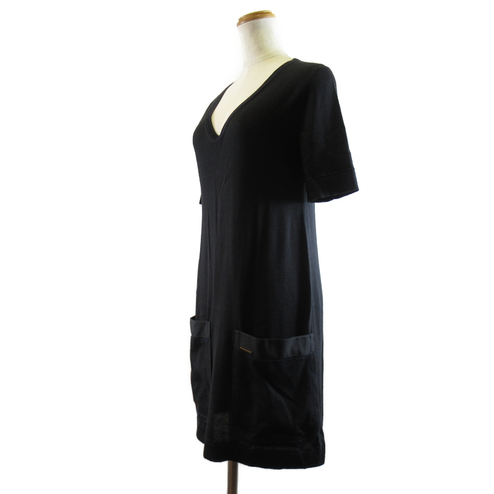 LOUIS VUITTON Louis * Vuitton tunic tunic black group wool used lady's 