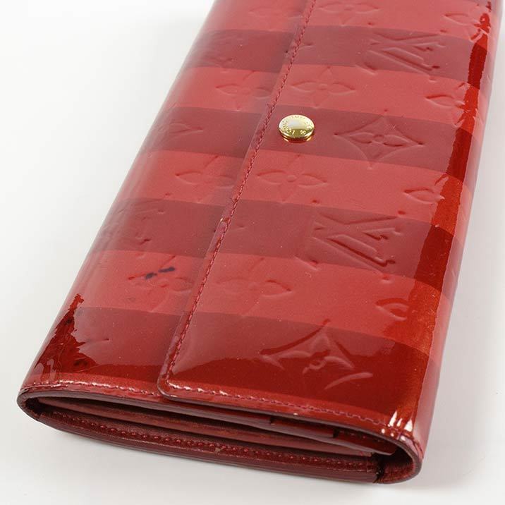 ヴィトン ヴェルニ レイユール 長財布 ポルトフォイユ サラ ポムダムール極美品 LOUIS VUITTON - ヴィトン ヴェルニ レイユール 長財布 ポルトフォイユ