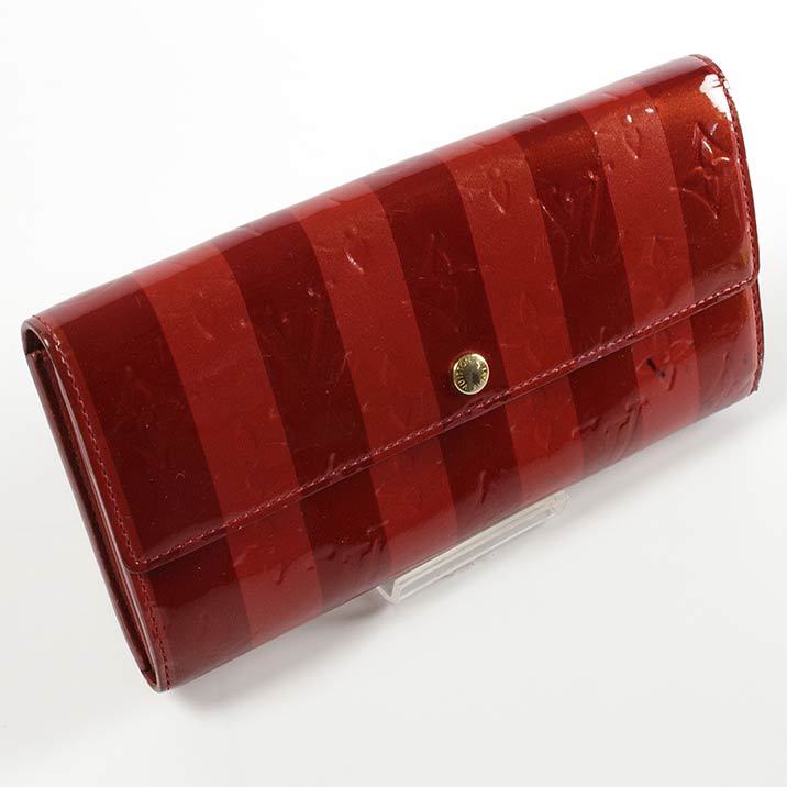 ヴィトン ヴェルニ レイユール 長財布 ポルトフォイユ サラ ポムダムール極美品 LOUIS VUITTON（ルイ・ヴィトン） 長財布 破格本物 ヴェルニ