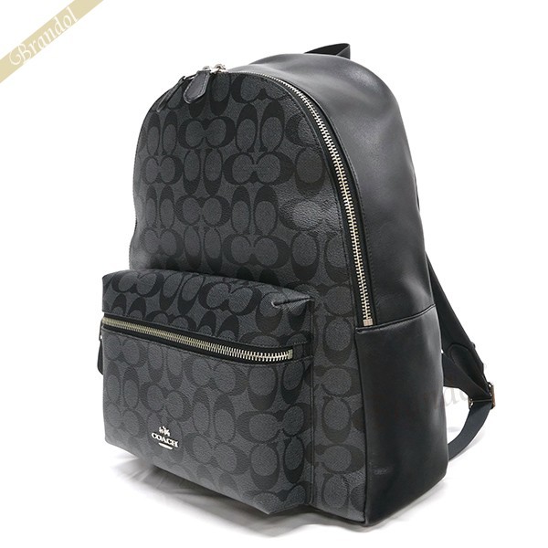 COACH チャーリー シグネチャー バックパック F58314 SVDK6 （ブラック） リュックサック、デイパックの商品画像