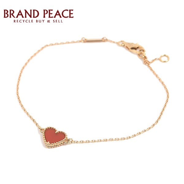 ブランドピース 送料無料 ブランドピース 送料無料 ブレスレット ヴァンクリーフ アーペル スウィートアルハンブラ ブレスレット ハート K18pg カーネリアン