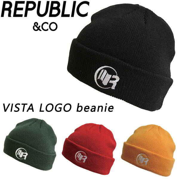 24-25 REPUBLIC &amp; CO/lipa желтохвост kVISTA LOGO beanie мужской женский вязаная шапка . сноуборд Beanie зимняя одежда -2025