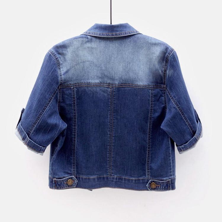  free shipping Denim jacket lady's summer short sleeves Denim jacket thin short sleeves jacket short sleeves Denim jacket Denim tops . minute sleeve Denim bla