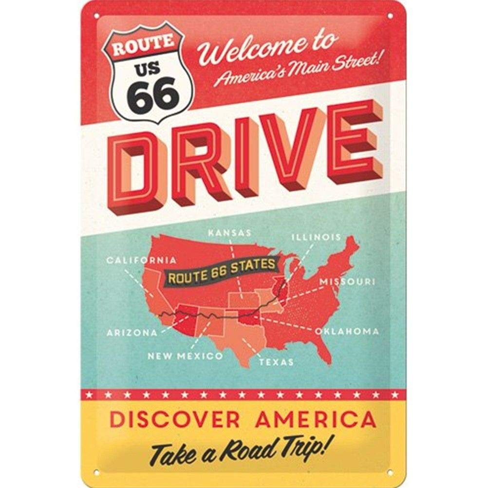 Route 66 Drive metal автограф plate (na 3020)