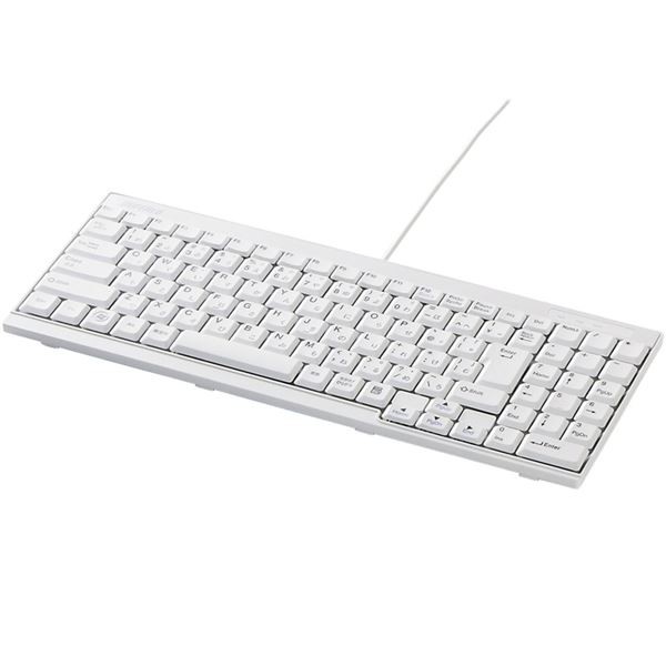 USB接続 有線スリムキーボード BSKBU14WH （ホワイト）