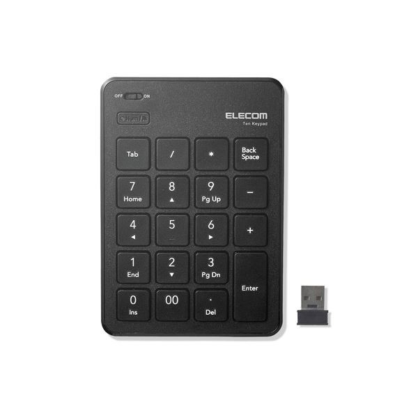 ELECOM 無線薄型テンキーパッド TK-TDP019BK （ブラック） キーボード本体の商品画像