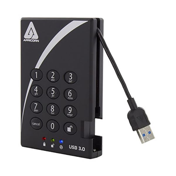 アプリコーン A25-3PL256-S512（R2）（HD2024）［Aegis Padlock USB 3.0 AES-256シリーズ SSDモデル 512GB］ 外付けSSDの商品画像