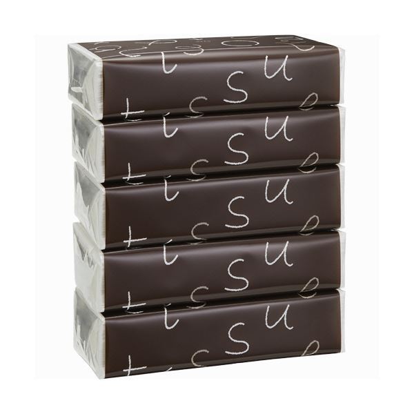 TANOSEE TANOSEE ソフトパックティッシュ Graffiti Line 200組（80箱 5箱 × 16パック）× 1セット ボックスティッシュの商品画像