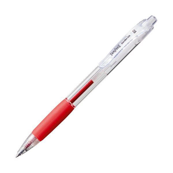 TANOSEE TANOSEE ノック式油性ボールペン（なめらかインク）クリア（赤）0.5mm TS-SB05-CR×150本 ボールペンの商品画像