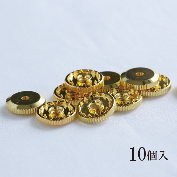  badge catch reverse side metal fittings rotary screw Gold 10 piece insertion 