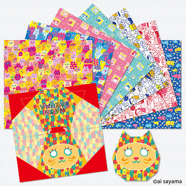 [10 шт до почтовая доставка OK] Toyo кошка ..... цветная бумага (15.0) 7 рисунок ×5=35 листов +...... оригами 5 листов [15cm×15cm] оригами оригами 005187