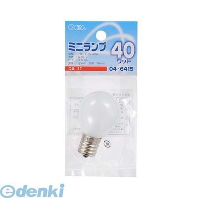 OHM ミニランプ電球 フロスト 100-110V 40W S35形 E17口金 LB-S3740-F 04-6415 白熱電球の商品画像