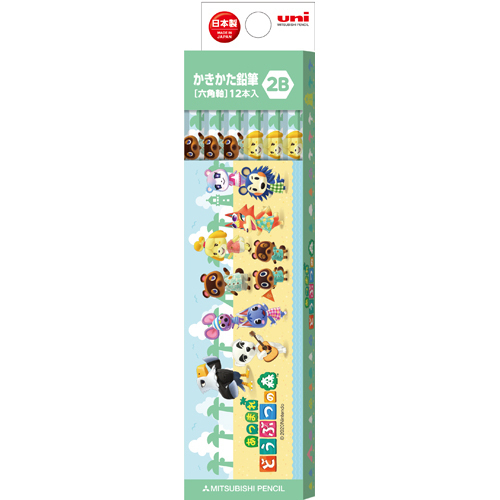 ユニ あつまれ どうぶつの森 ダース箱 かきかた鉛筆 6角軸 2B K56402B 1ダース（12本入）の商品画像
