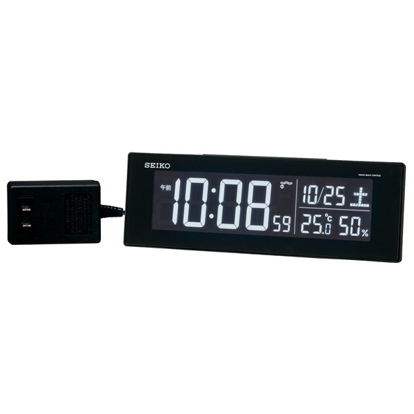 電波目覚まし時計 DL305K （ブラック）の商品画像