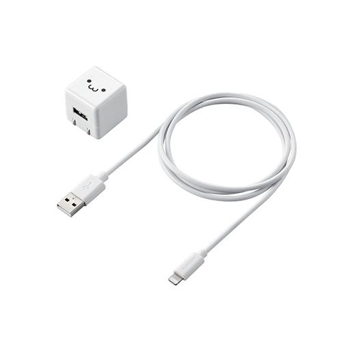 ELECOM 5W Lightningケーブル付属 AC充電器 1.0m MPA-ACL04WF （ホワイトフェイス）の商品画像