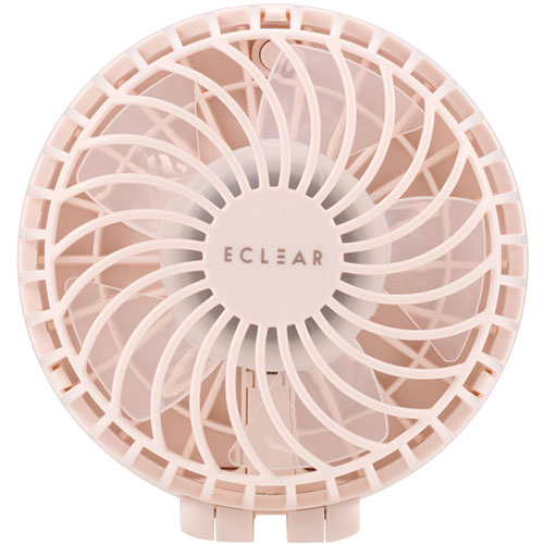 扇風機 小型 首かけ ミニファン 卓上ファン エレコム 2way USB Type-C 充電式 ELECOM 風量3段階 ミラー付 ネックストラップ付 FAN-U251PN ピンクの商品画像