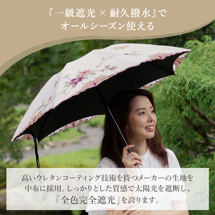 Sale 公式通販 直営店限定 ボルサリーノ 新品 軽量 絹100 豪華花柄リーフ刺繍 晴雨兼用長傘 8本骨 正規品 Ins Com Mk