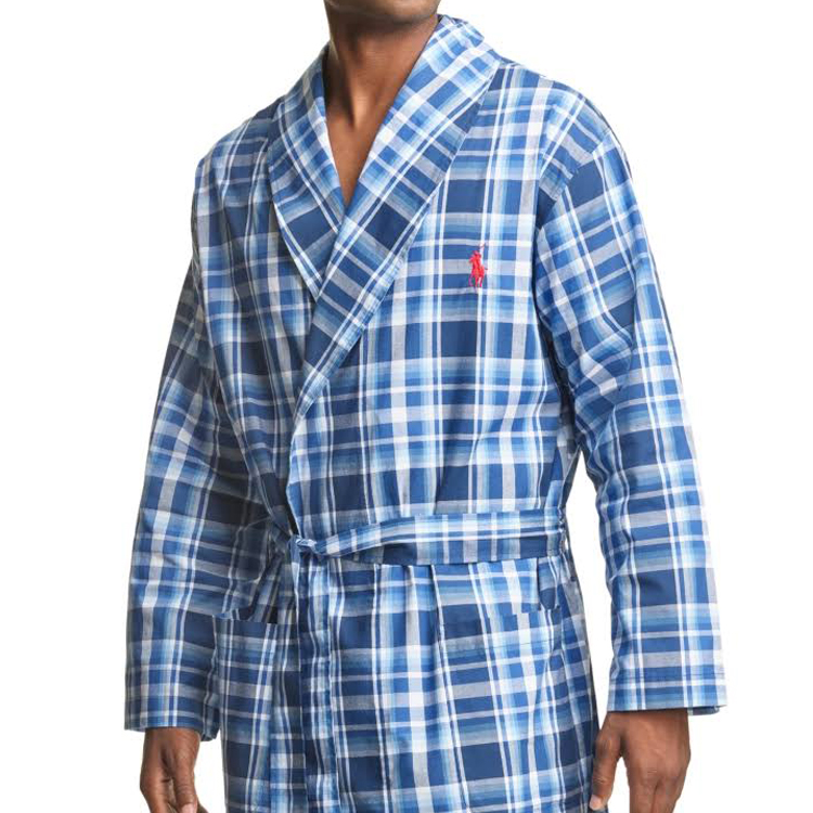 [SALE 30%OFF] Polo Ralph Lauren мужской хлопок проверка купальный халат Polo плеер свободная домашняя одежда POLO RALPH LAUREN r1712fo